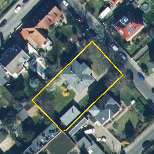Luftbild Sudetenstraße 6, 01279 Dresden — Flurstück 116 mit Grundstücksgrenze