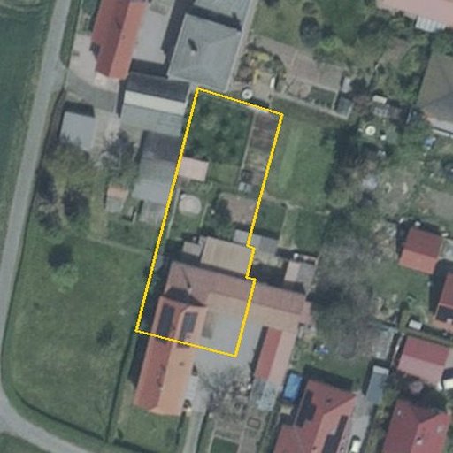 Luftbild Am Feldfrieden 2, 01561 Priestewitz — Flurstück 288/1 mit Grundstücksgrenze