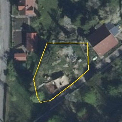 Luftbild Steinsgasse 1, 01665 Klipphausen — Flurstück 87 mit Grundstücksgrenze