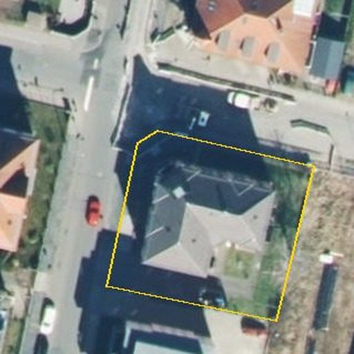 Luftbild Dohnaer Straße 27, 01809 Heidenau — Flurstück 412 mit Grundstücksgrenze