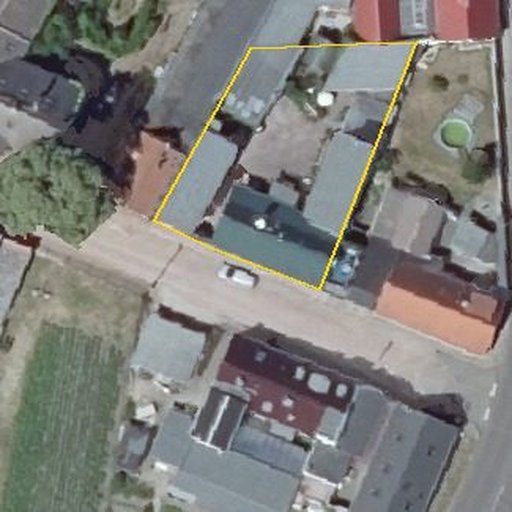 Luftbild Parkstraße 11, 06366 Köthen (Anhalt) — Flurstück 15186002600144______ mit Grundstücksgrenze