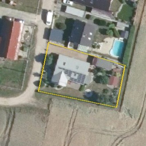 Luftbild Kerzendorf 18 E, 06889 Wittenberg, Flurstück 186 mit Grundstücksgrenze