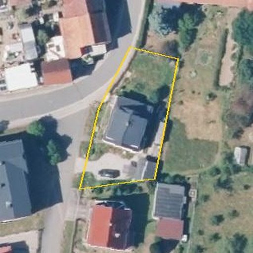 Luftbild Ortsstraße 46, 07426 Bechstedt — Flurstück 164104001001440045__ mit Grundstücksgrenze
