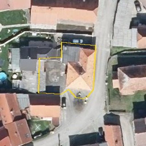 Luftbild Dorfstraße 34, 07768 Gumperda — Flurstück 16305000100009______ mit Grundstücksgrenze