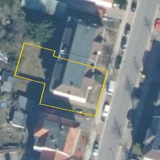 Luftbild Goethestraße 23, 08060 Zwickau, Flurstück 2204/4 mit Grundstücksgrenze