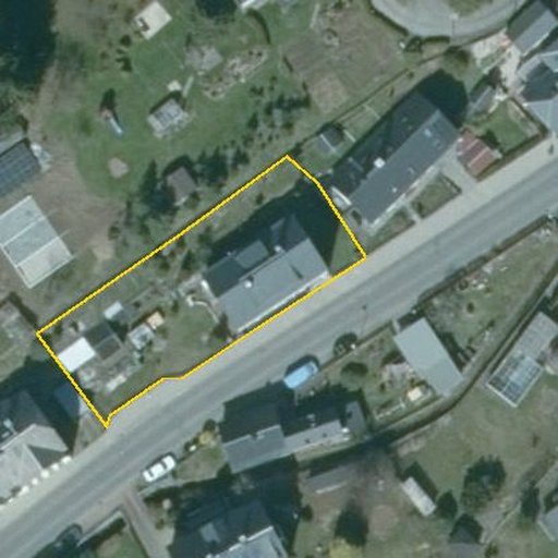 Luftbild Hauptstraße 172, 09430 Drebach — Flurstück 298/1 mit Grundstücksgrenze