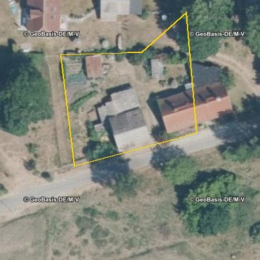 Luftbild Peeneweg 17, 17406 Rankwitz — Flurstück 133491001003480004__ mit Grundstücksgrenze