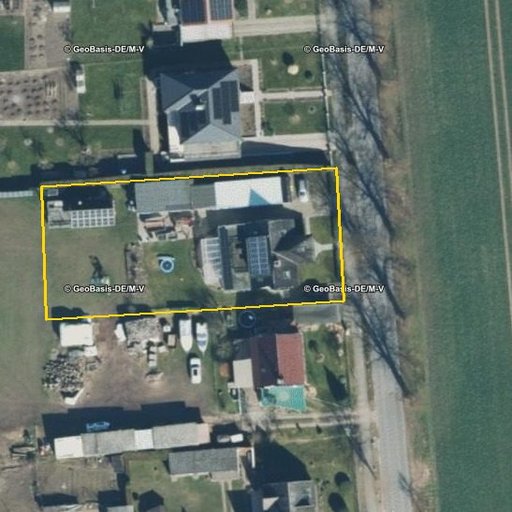 Luftbild Lindenallee 16, 19071 Cramonshagen, Flurstück 248/1 mit Grundstücksgrenze