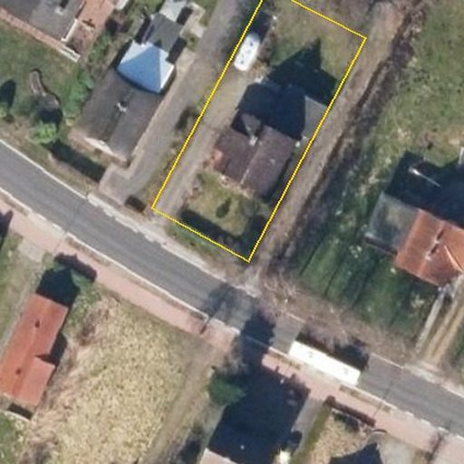 Luftbild Dammhauser Straße 161, 21614 Buxtehude — Flurstück 031231004000710011__ mit Grundstücksgrenze