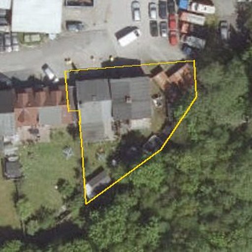 Luftbild Messinghof 8, 24955 Harrislee — Flurstück 42 mit Grundstücksgrenze