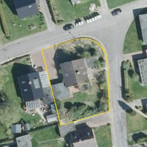 Luftbild Boy-Albers-Straße 20, 25704 Meldorf — Flurstück 013061004000570012__ mit Grundstücksgrenze