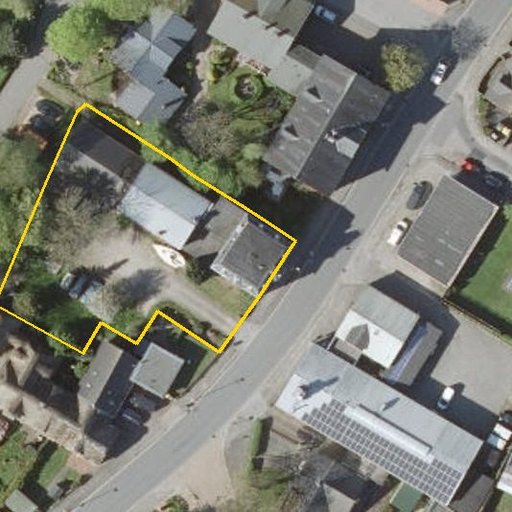 Luftbild Deezbüller Straße 2, 25899 Niebüll — Flurstück 01554402500197______ mit Grundstücksgrenze