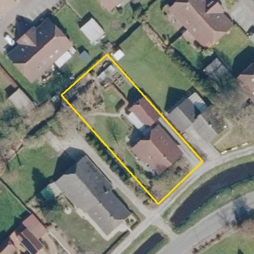 Luftbild Neue Wieke Nord 27a, 26629 Großefehn — Flurstück 03079000200552______ mit Grundstücksgrenze