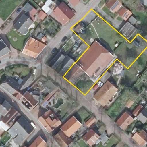 Luftbild Zum Rorichumer Tief 9, 26802 Moormerland — Flurstück 030681011000510004__ mit Grundstücksgrenze