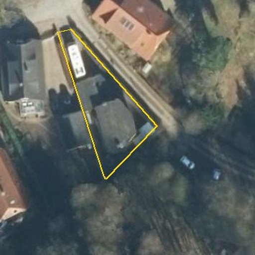 Luftbild Hinter dem Bach 18a, 27711 Osterholz-Scharmbeck, Flurstück 251/12 mit Grundstücksgrenze