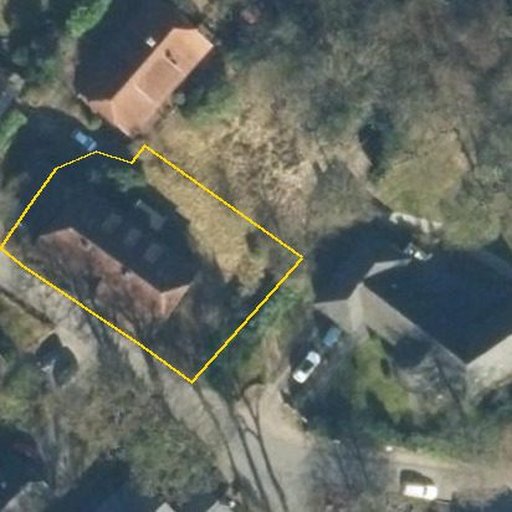 Luftbild Beckstraße 34, 27711 Osterholz-Scharmbeck — Flurstück 031122040000990015__ mit Grundstücksgrenze
