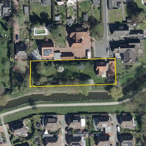 Luftbild Blenderstraße 42, 28279 Bremen — Flurstück 044045045004140001__ mit Grundstücksgrenze