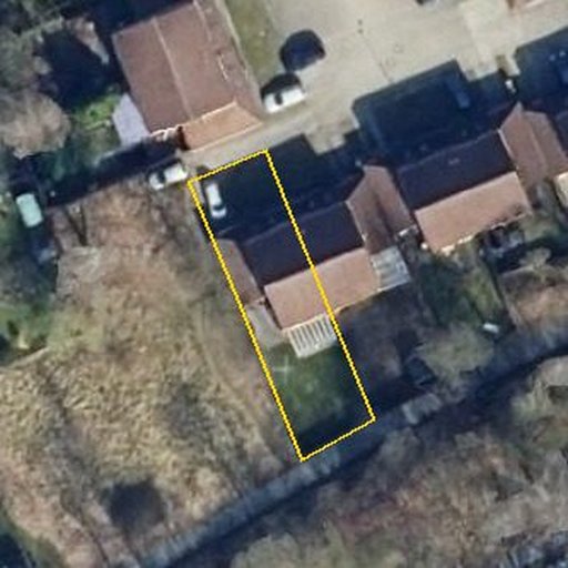 Luftbild Weidenweg 32, 29683 Bad Fallingbostel — Flurstück 032336010004280102__ mit Grundstücksgrenze