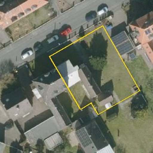 Luftbild Schönbergstraße 8, 30419 Hannover, Flurstück 47/350 mit Grundstücksgrenze