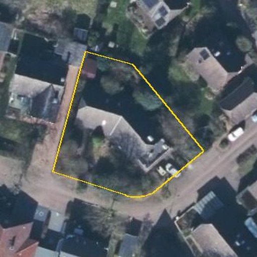 Luftbild Libellenweg 2, 30826 Garbsen — Flurstück 033804010000580026__ mit Grundstücksgrenze