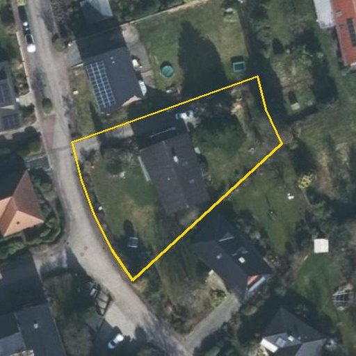 Luftbild Im Alten Felde 6, 31655 Stadthagen — Flurstück 034622007000730024__ mit Grundstücksgrenze