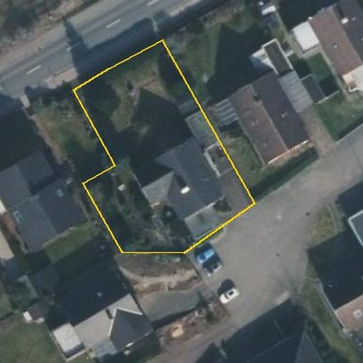 Luftbild Märchengrund 6, 31789 Hameln, Flurstück 153/121 mit Grundstücksgrenze