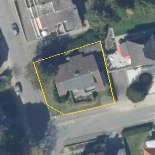 Luftbild Kurfürstenstraße 8, 31812 Bad Pyrmont — Flurstück 035803004000230041__ mit Grundstücksgrenze