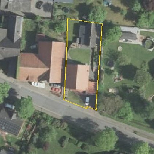 Luftbild Vor der Reihe 10, 32469 Petershagen — Flurstück 05276401000150______ mit Grundstücksgrenze