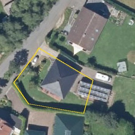 Luftbild Am Mühlenbach 33, 32584 Löhne — Flurstück 05261803100457______ mit Grundstücksgrenze