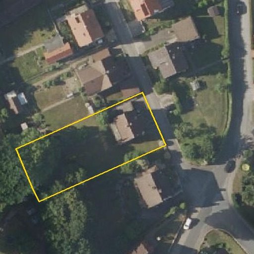 Luftbild Am Kamp 3, 32683 Barntrup — Flurstück 05219500600244______ mit Grundstücksgrenze