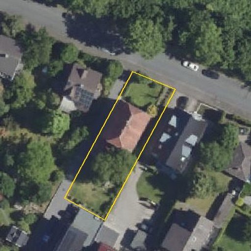 Luftbild Am Bahneinschnitt 84, 33098 Paderborn — Flurstück 05295103000936______ mit Grundstücksgrenze