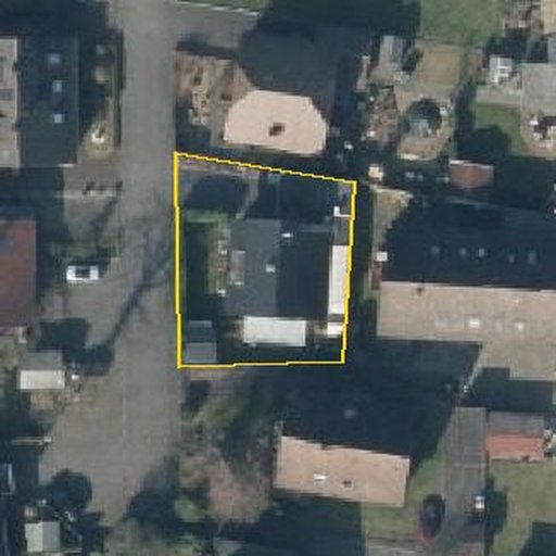Luftbild Müthers Kamp 11, 33335 Gütersloh — Flurstück 931 mit Grundstücksgrenze