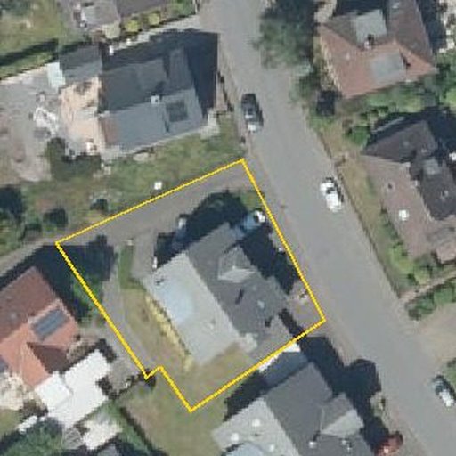 Luftbild Rhedaer Straße 12b, 33647 Bielefeld — Flurstück 05285401601251______ mit Grundstücksgrenze