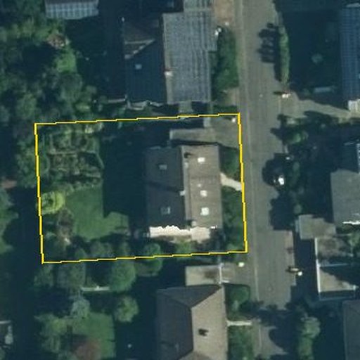 Luftbild Dresdener Straße 7, 34212 Melsungen — Flurstück 06198102300266______ mit Grundstücksgrenze