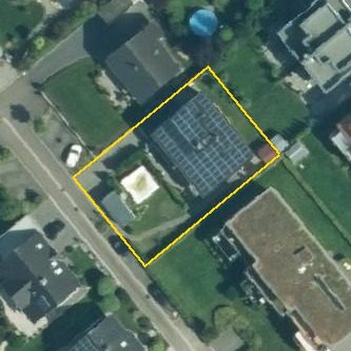 Luftbild Mildred-Scheel-Straße 6, 34253 Lohfelden — Flurstück 06157100200344______ mit Grundstücksgrenze