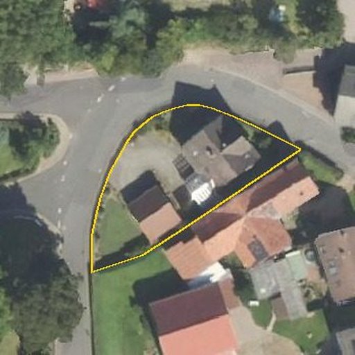 Luftbild Unter der Linde 3, 34593 Rengshausen — Flurstück 06202200300001______ mit Grundstücksgrenze