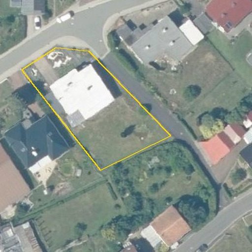 Luftbild Welschbach 8, 35796 Weinbach — Flurstück 062848004001630008__ mit Grundstücksgrenze