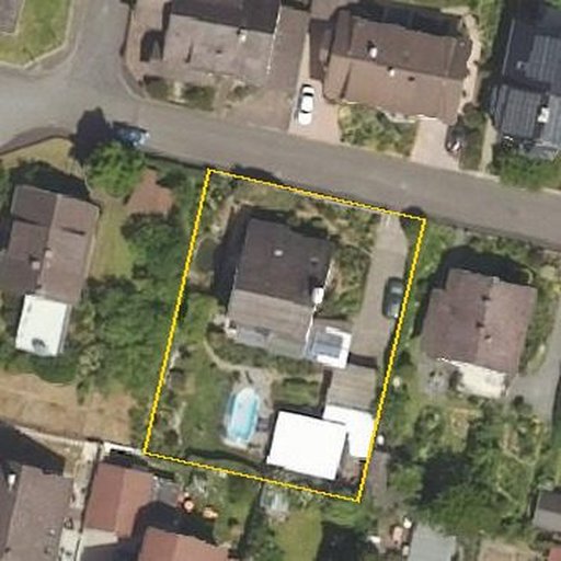 Luftbild Weinbergstraße 8, 36396 Marborn — Flurstück 060951003001010001__ mit Grundstücksgrenze