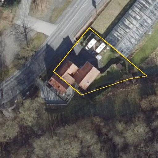 Luftbild Luttertal 4, 37075 Göttingen — Flurstück 036519041000050003__ mit Grundstücksgrenze