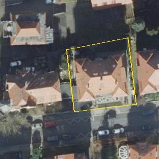 Luftbild Schillerstraße 1, 37083 Göttingen — Flurstück 1204/210 mit Grundstücksgrenze