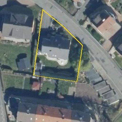 Luftbild Göttingeroder Straße 18, 38642 Goslar — Flurstück 036272029000310117__ mit Grundstücksgrenze