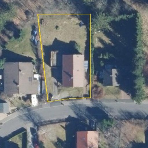 Luftbild Einersberger Blick 6, 38678 Clausthal-Zellerfeld — Flurstück 036322014000480009__ mit Grundstücksgrenze