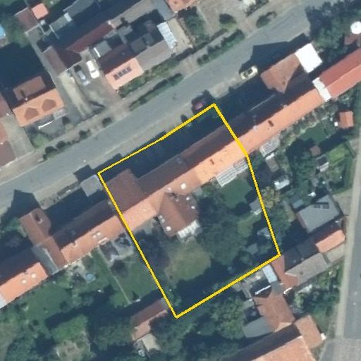 Luftbild Mühlentor 13, 38871 Nordharz — Flurstück 15118800900003______ mit Grundstücksgrenze