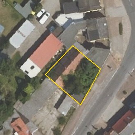 Luftbild Brinkstraße 59, 39326 Rogätz — Flurstück 150815002007220101__ mit Grundstücksgrenze