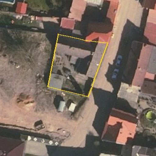 Luftbild Grabenstraße 19, 39397 Gröningen — Flurstück 151046011003330017__ mit Grundstücksgrenze