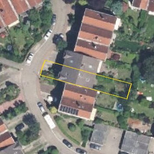 Luftbild Altenkamp 11, 40885 Ratingen — Flurstück 05310300700537______ mit Grundstücksgrenze