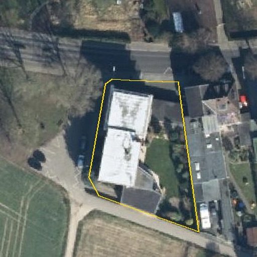 Luftbild Schloss-Dyck-Straße 60a, 41238 Mönchengladbach — Flurstück 05320101200330______ mit Grundstücksgrenze