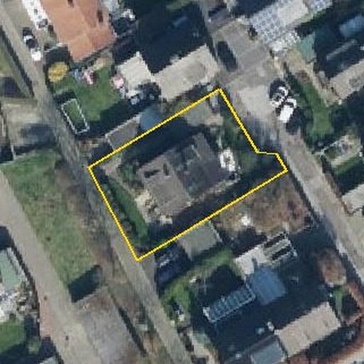 Luftbild Niersweg 9, 41749 Viersen — Flurstück 122 mit Grundstücksgrenze