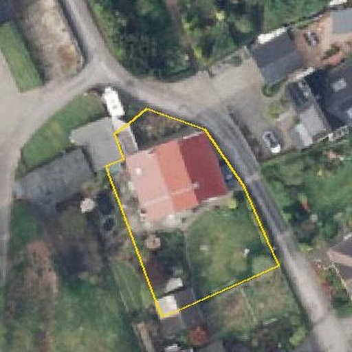 Luftbild Am Dingerhof 10, 44577 Castrop-Rauxel — Flurstück 05528300400125______ mit Grundstücksgrenze