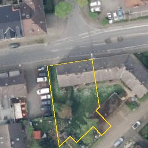 Luftbild Marienstraße 56, 45663 Recklinghausen — Flurstück 05521564100842______ mit Grundstücksgrenze